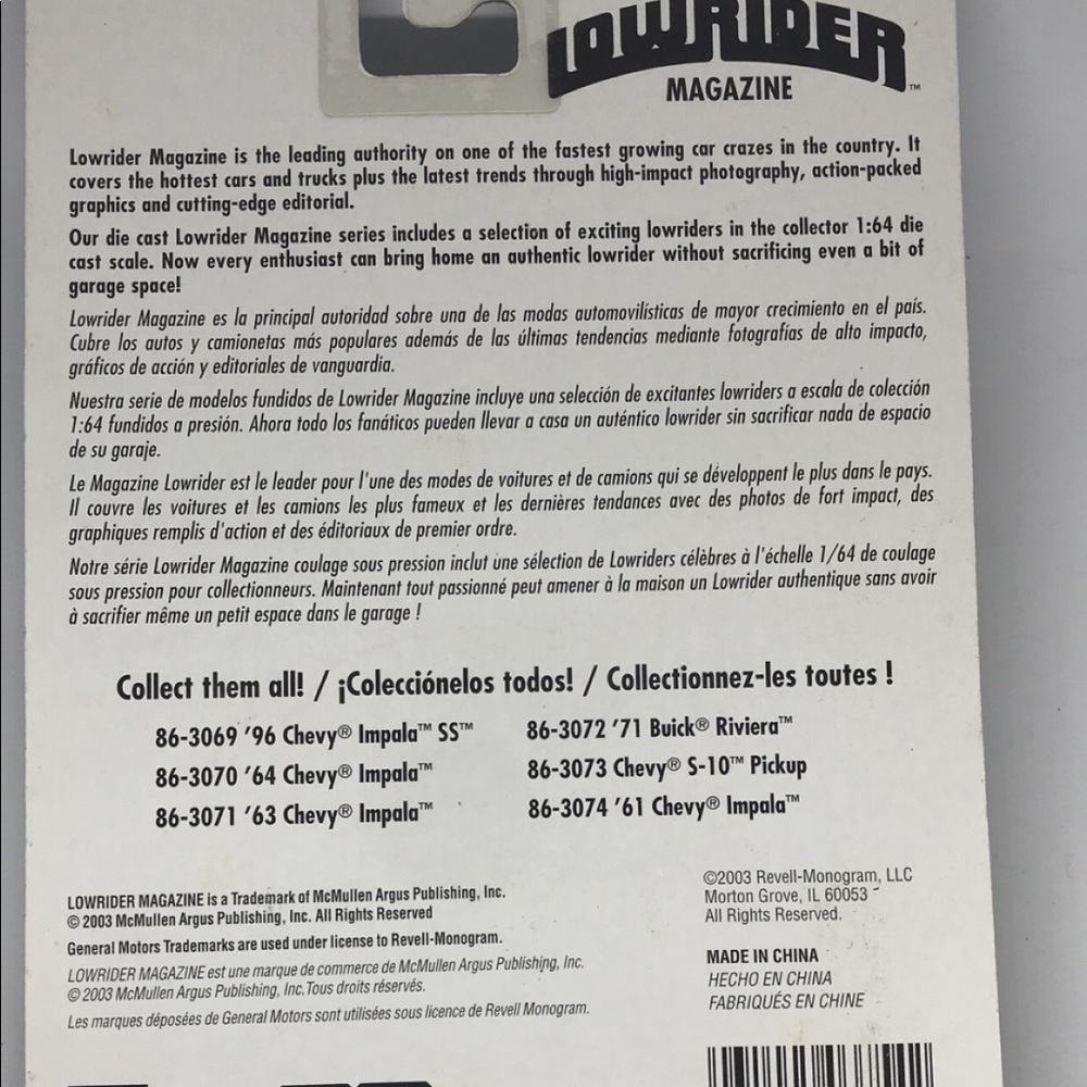 Lowrider revell s10 variant card , mint !